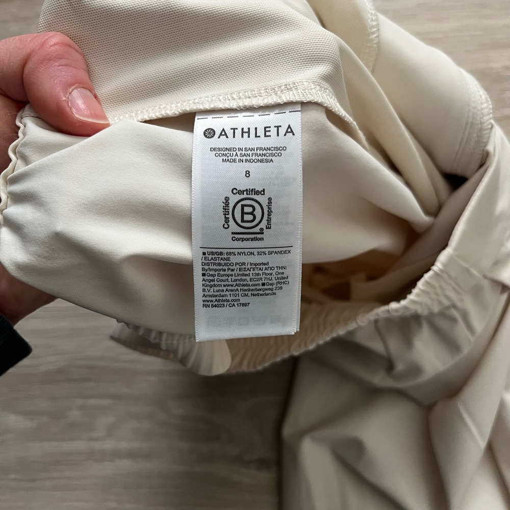 Athleta Women’s Pinnacle High Rise Trouser Bone Wide Leg - Size 8 - Picture 6 of 9
